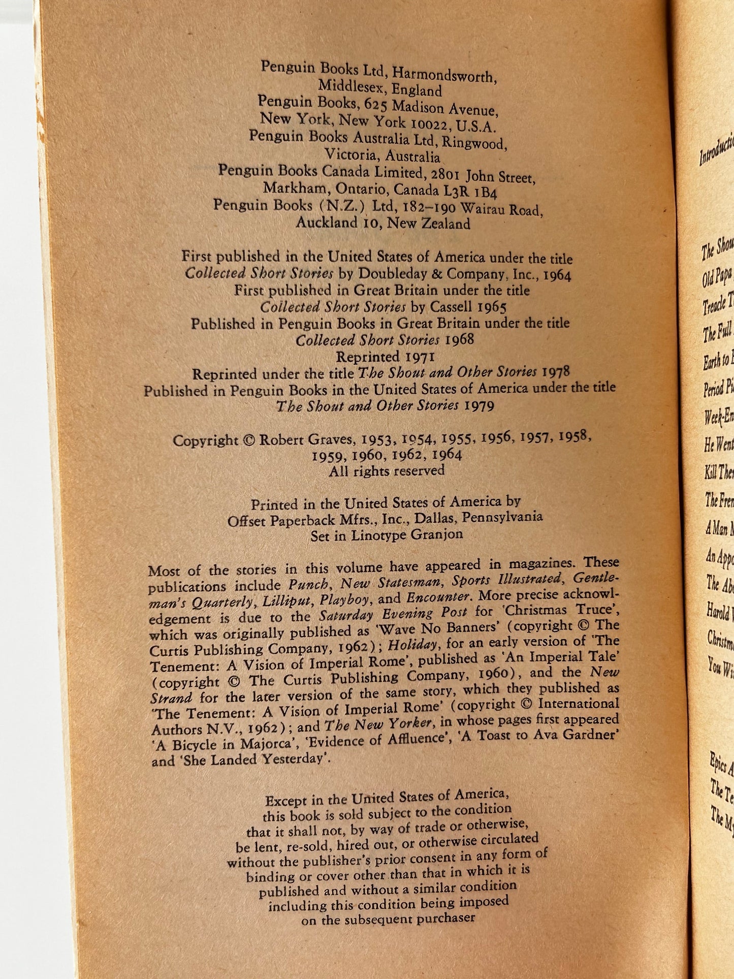 Shout PENGUIN Paperback Robert Graves SF11