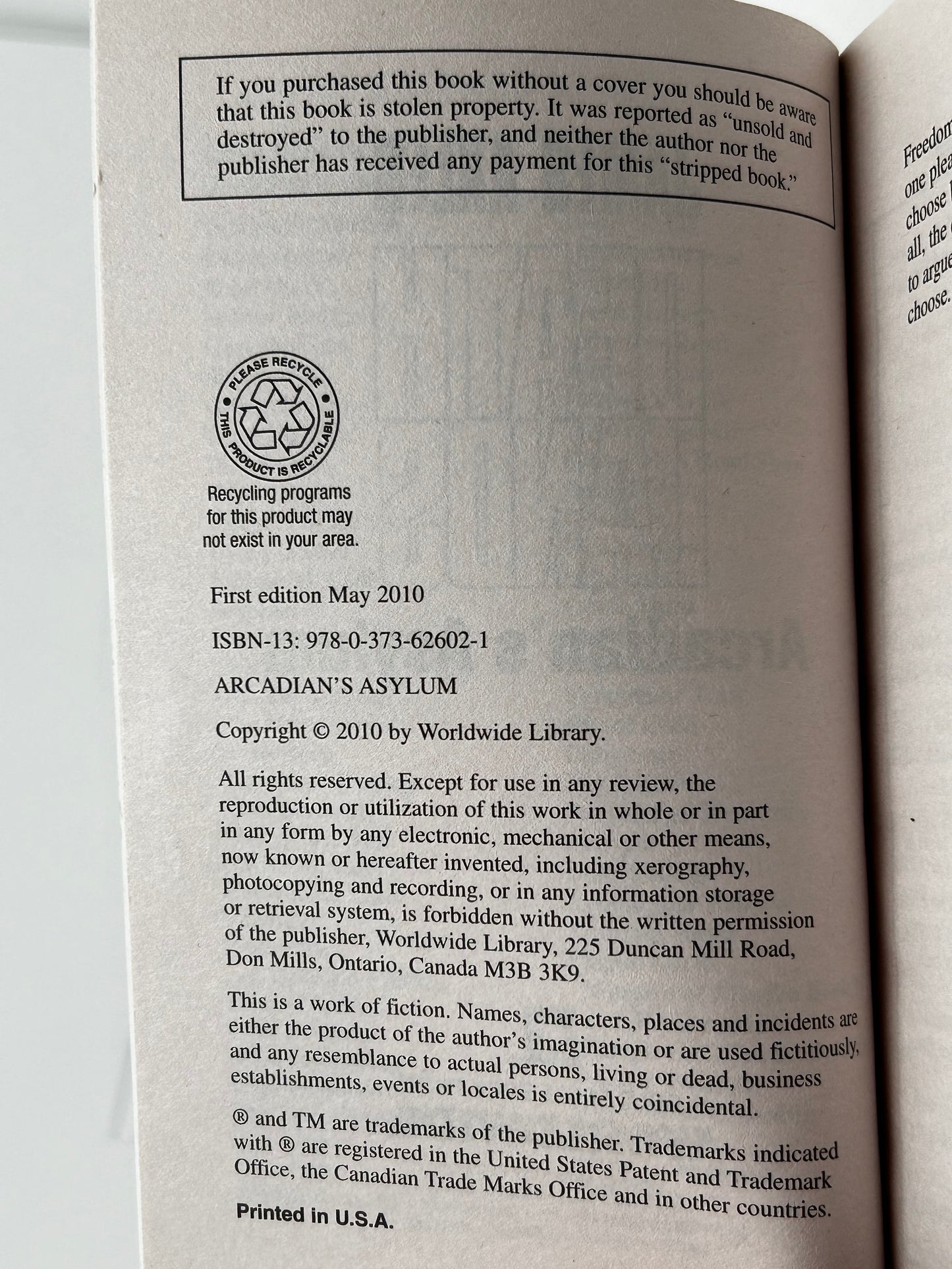 Death Lands: Arcadian's Asylum GOLD EAGLE Paperback James Axler SF11