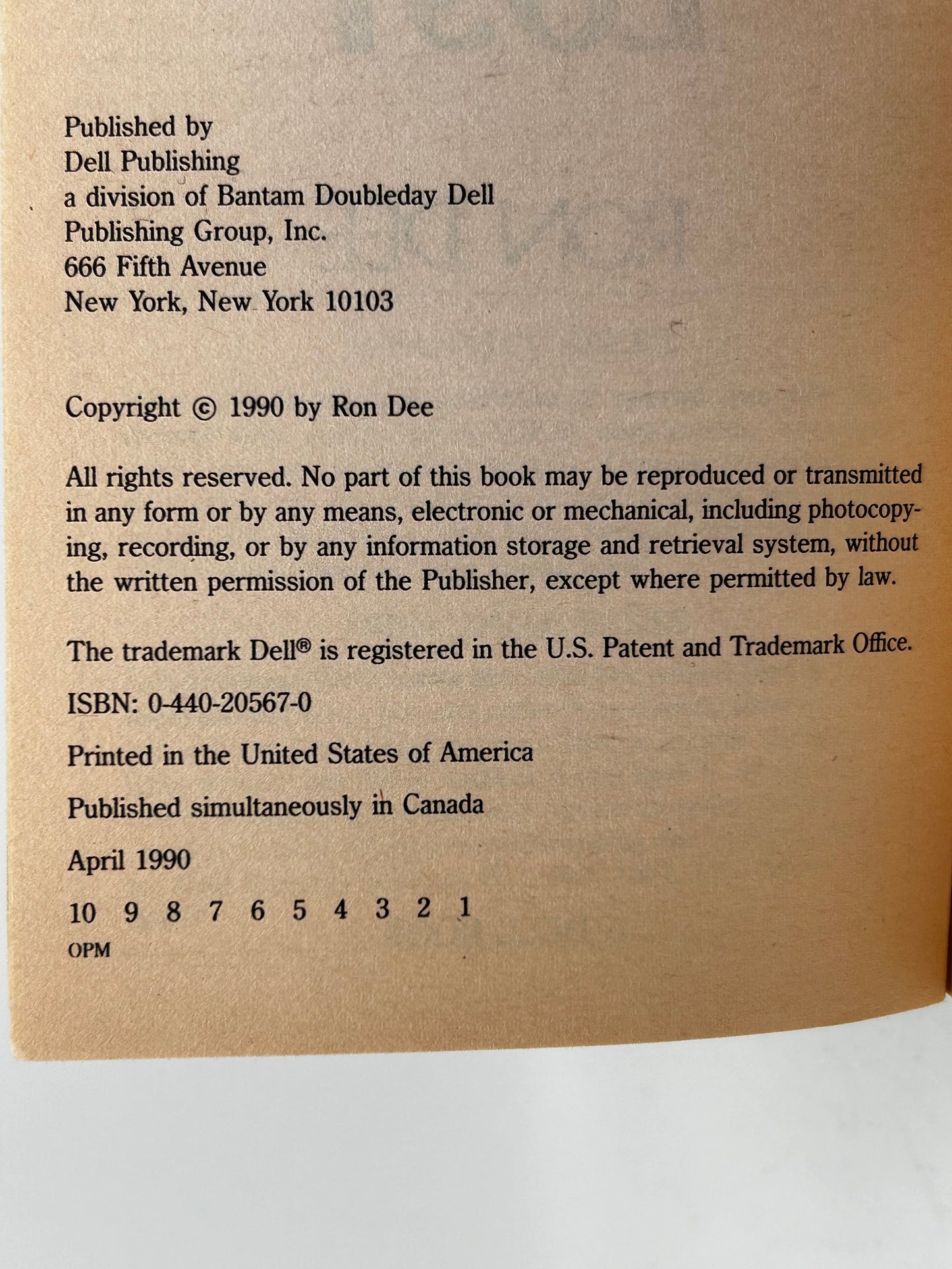Blood Lust DELL Paperback Ron Dee SF12