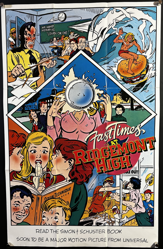 Fast Times At Ridgemont High Original Book Tie-In Poster 1981 Rare!