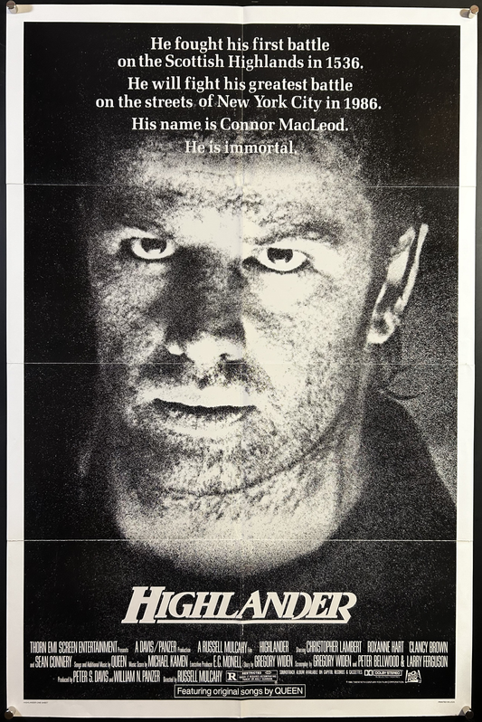 Highlander Original One Sheet Poster 1986