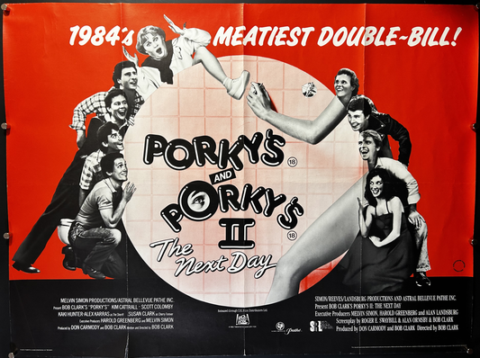 Porky's/Porky's 2 Original UK Quad Double-Bill Poster 1984