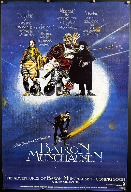 Adventures Of Baron Munchausen Original One Sheet Teaser Poster 1988