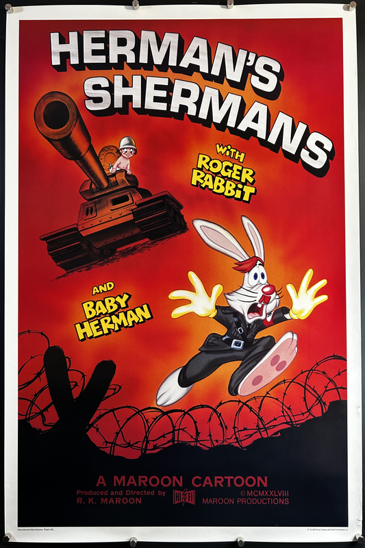 Herman's Shermans Kilian One Sheet Poster 1988 Who Framed Roger Rabbit?