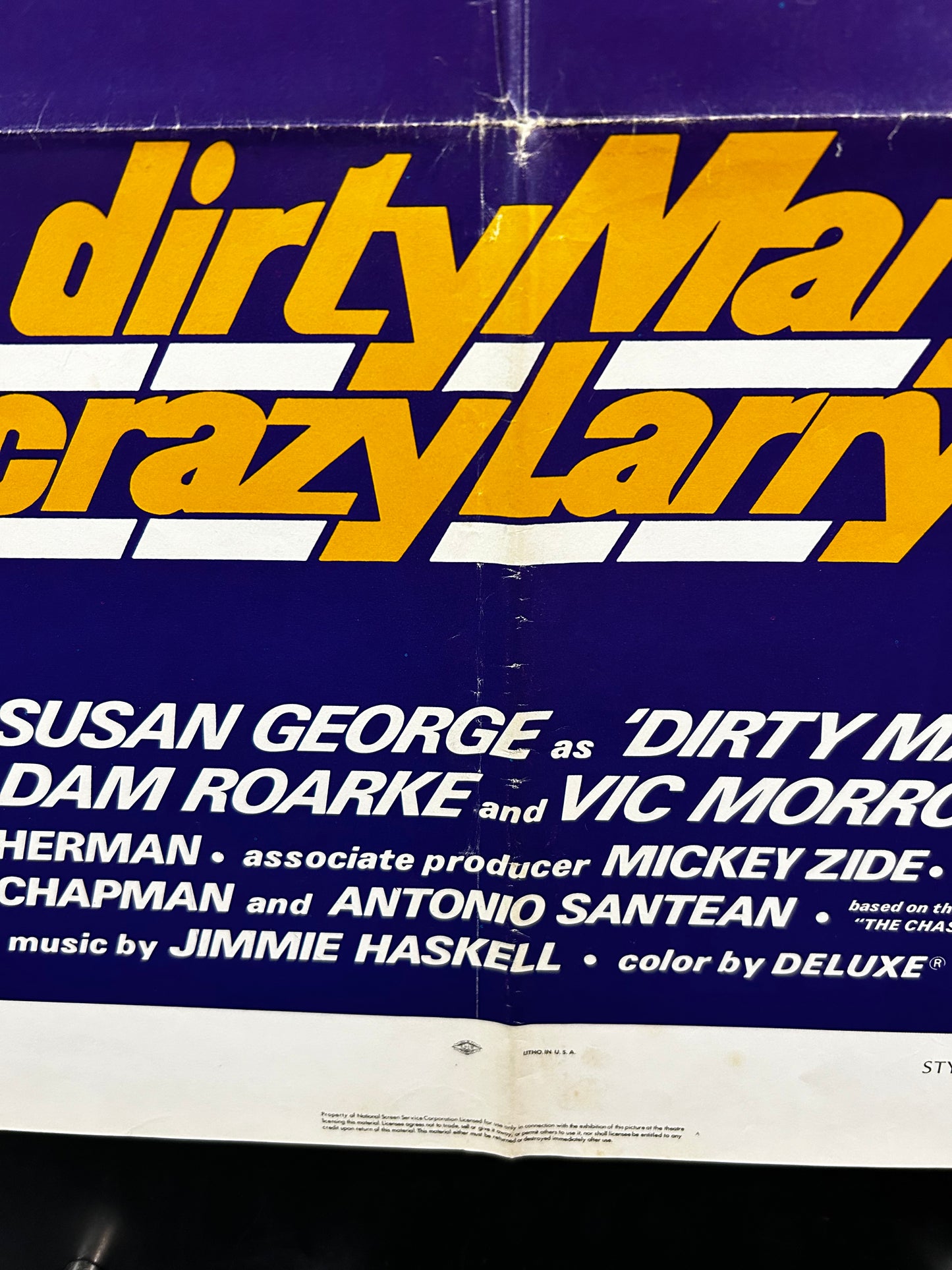 Dirty Mary Crazy Larry Original One Sheet Poster 1974