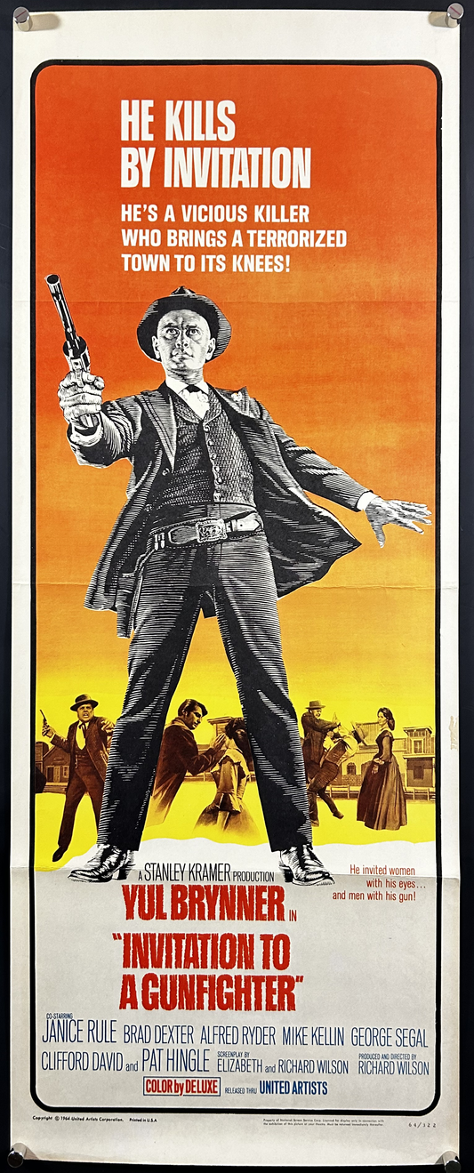 Invitation To A Gunfighter Original Insert Poster 1964