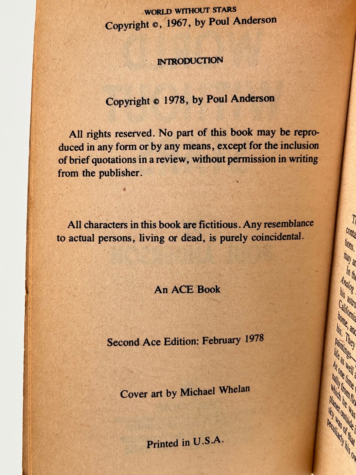 World Without Stars ACE Paperback Poul Anderson SF04