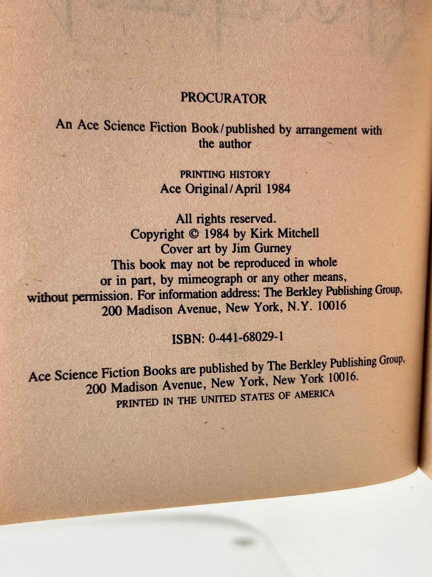 Procurator ACE Paperback Kirk Mitchell SF04