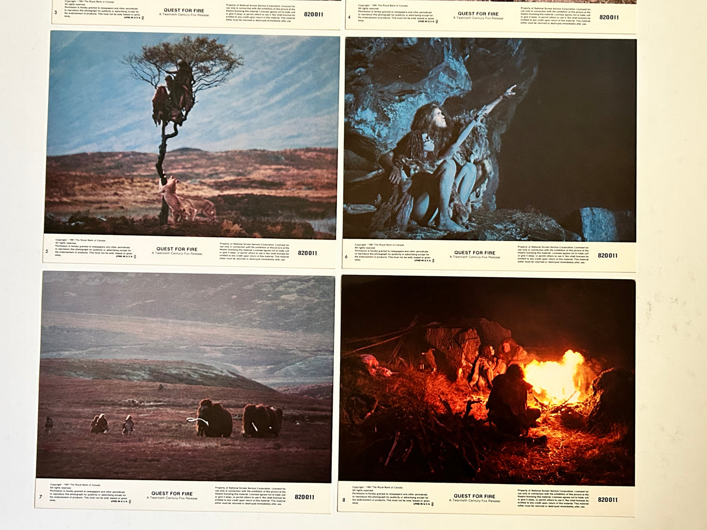 Quest For Fire Color 8x10 Still Set of 8 1982