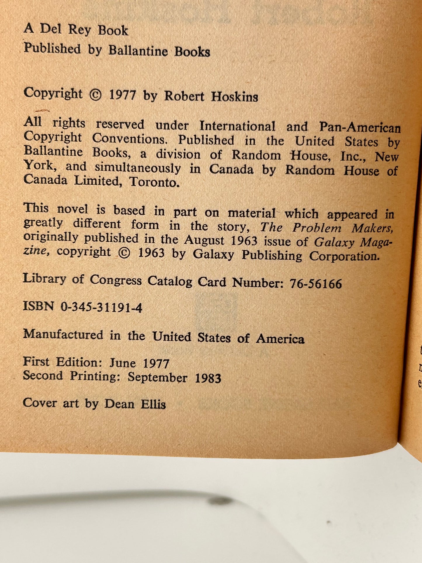 To Control The Stars DEL REY Paperback Robert Hoskins SF04