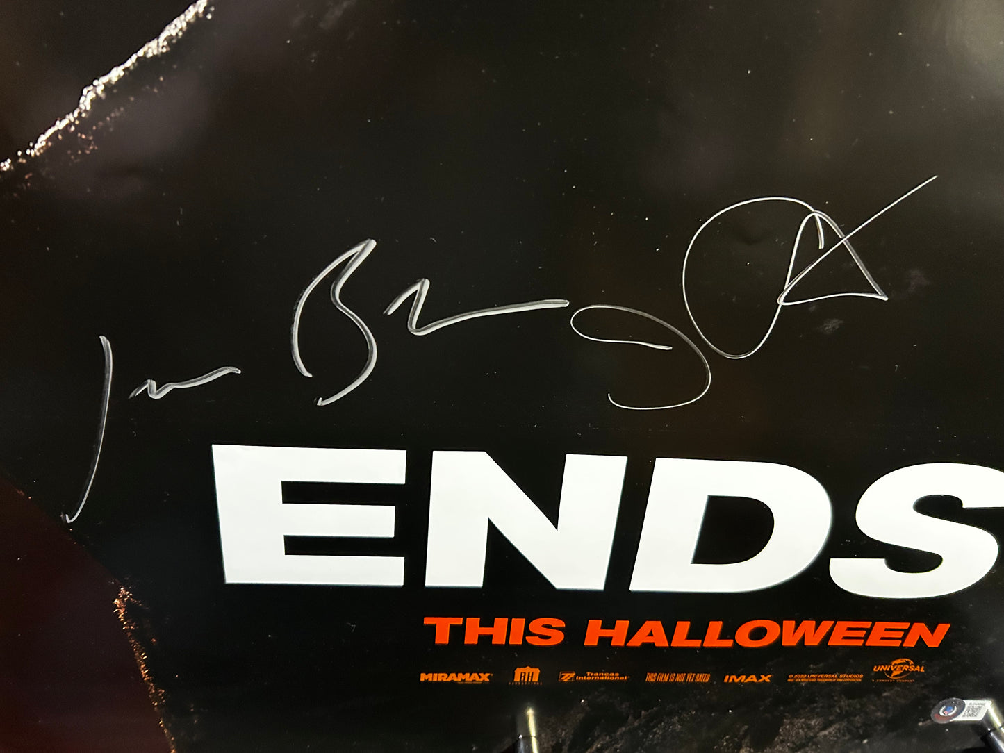 Halloween Ends SIGNED w/ COA Original One Sheet Teaser Poster 2022 Carpenter/Blum