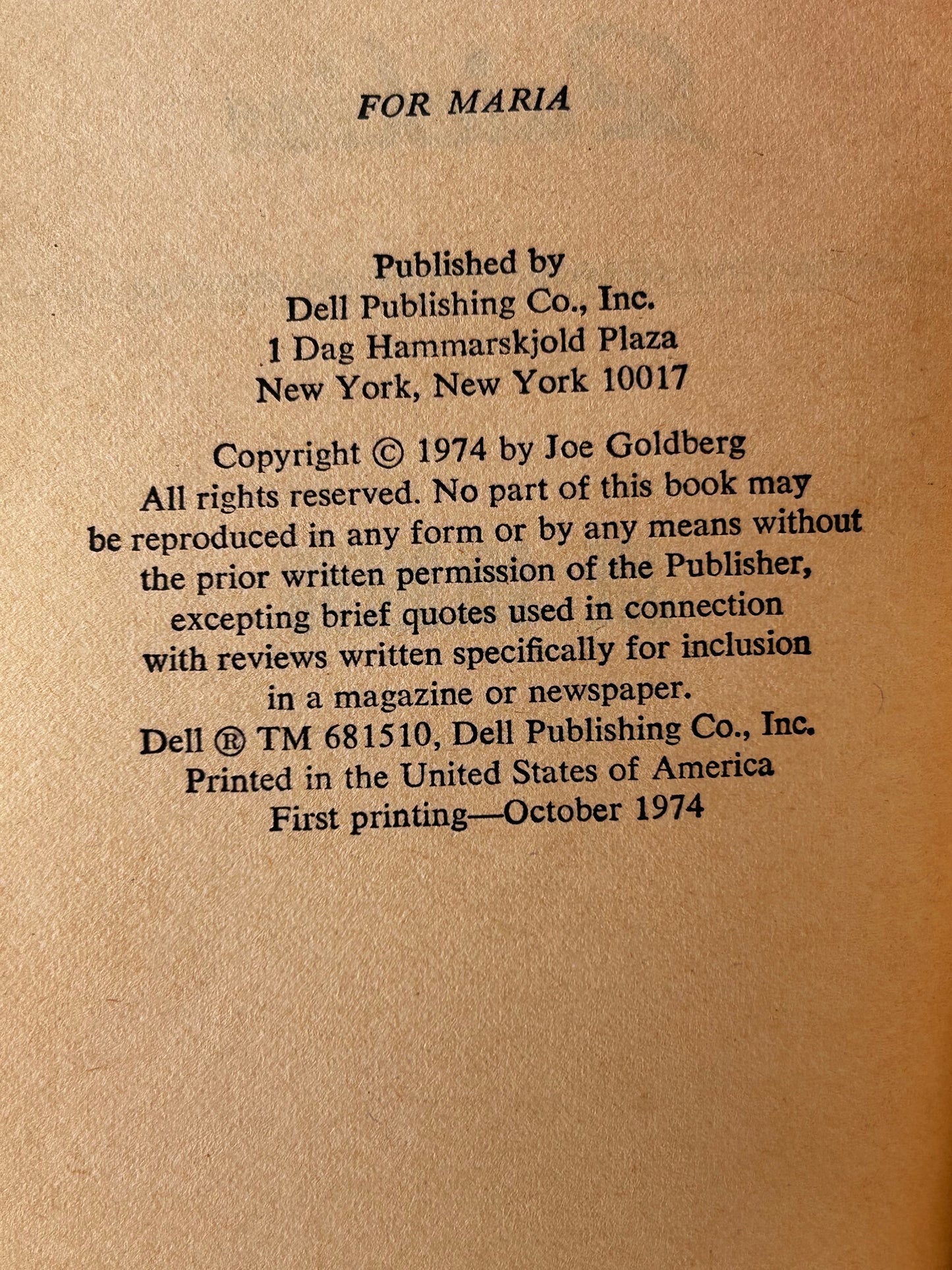 Quickies DELL Paperback Joe Goldberg HS4
