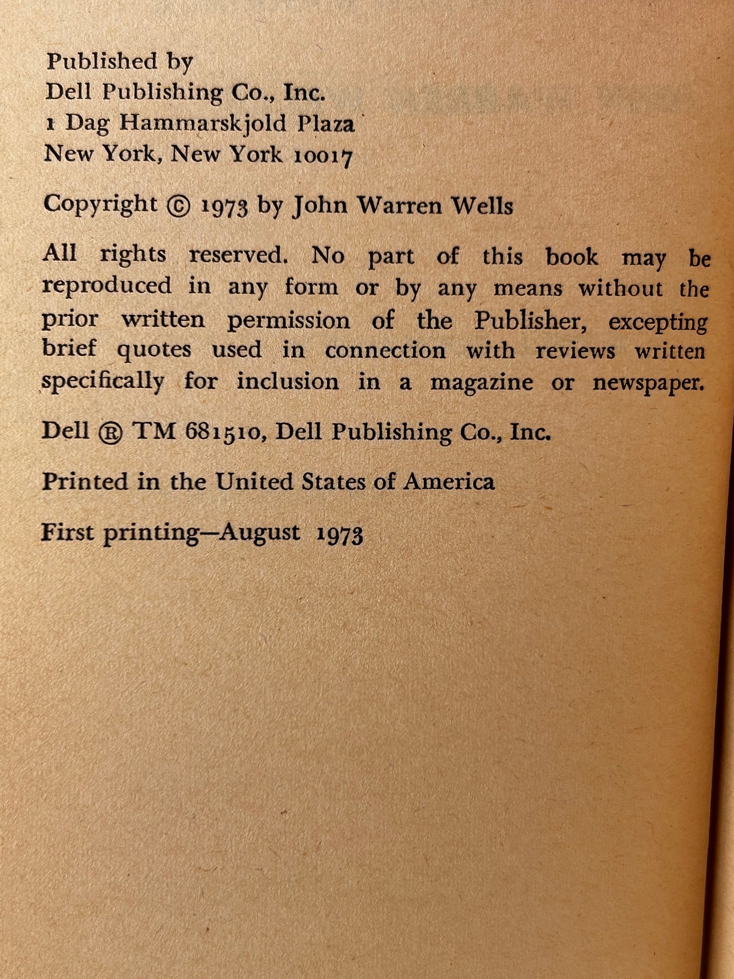 Wide Open: The New Marriage DELL Paperback John Warren Wells HS4