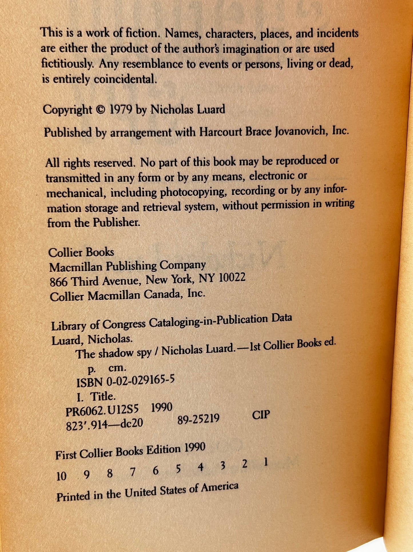 Shadow Spy COLLIER Paperback Nicholas Luard HS4