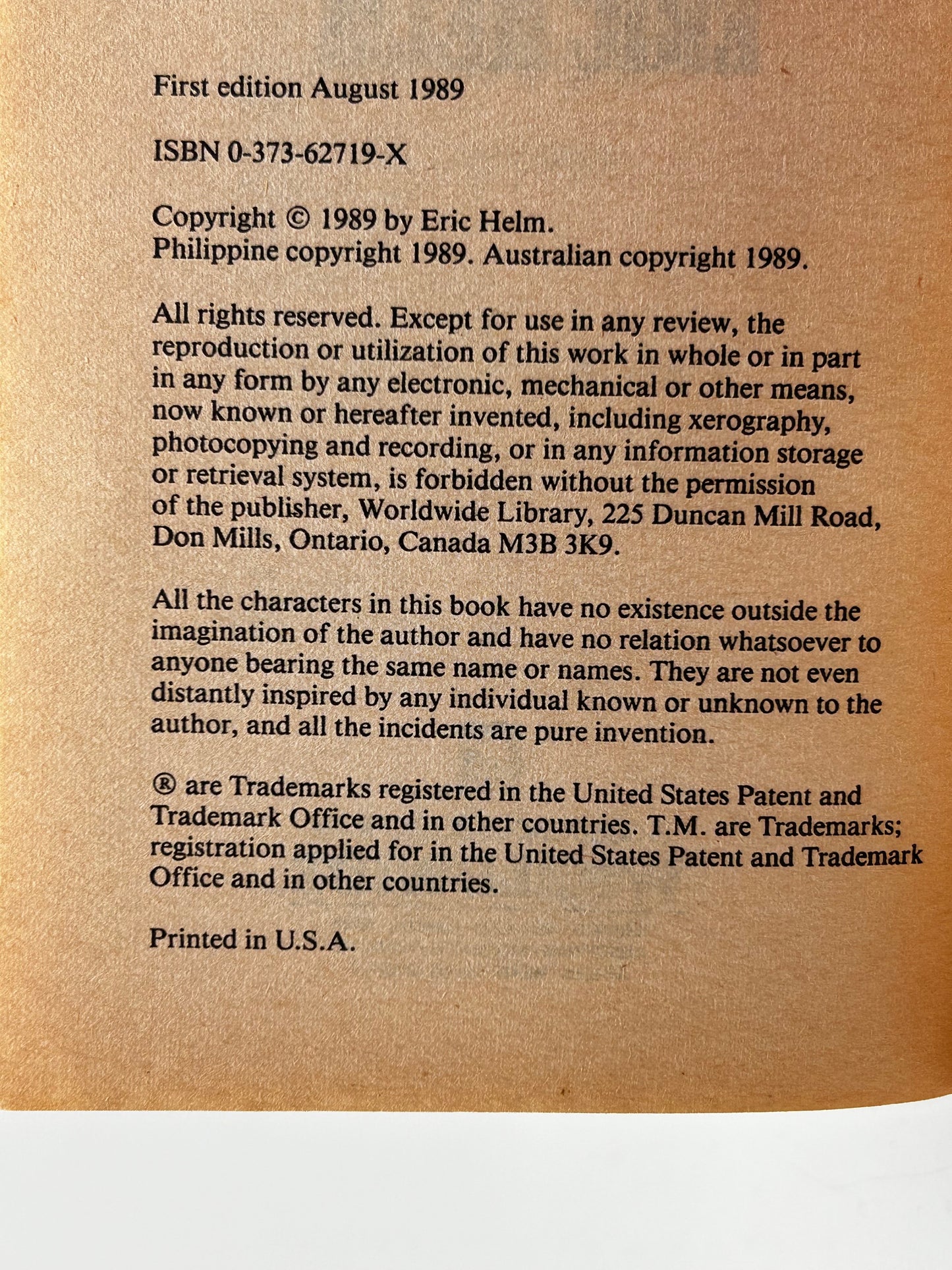 MACV Vietnam Ground Zero GOLD EAGLE Paperback Eric Helm HS4