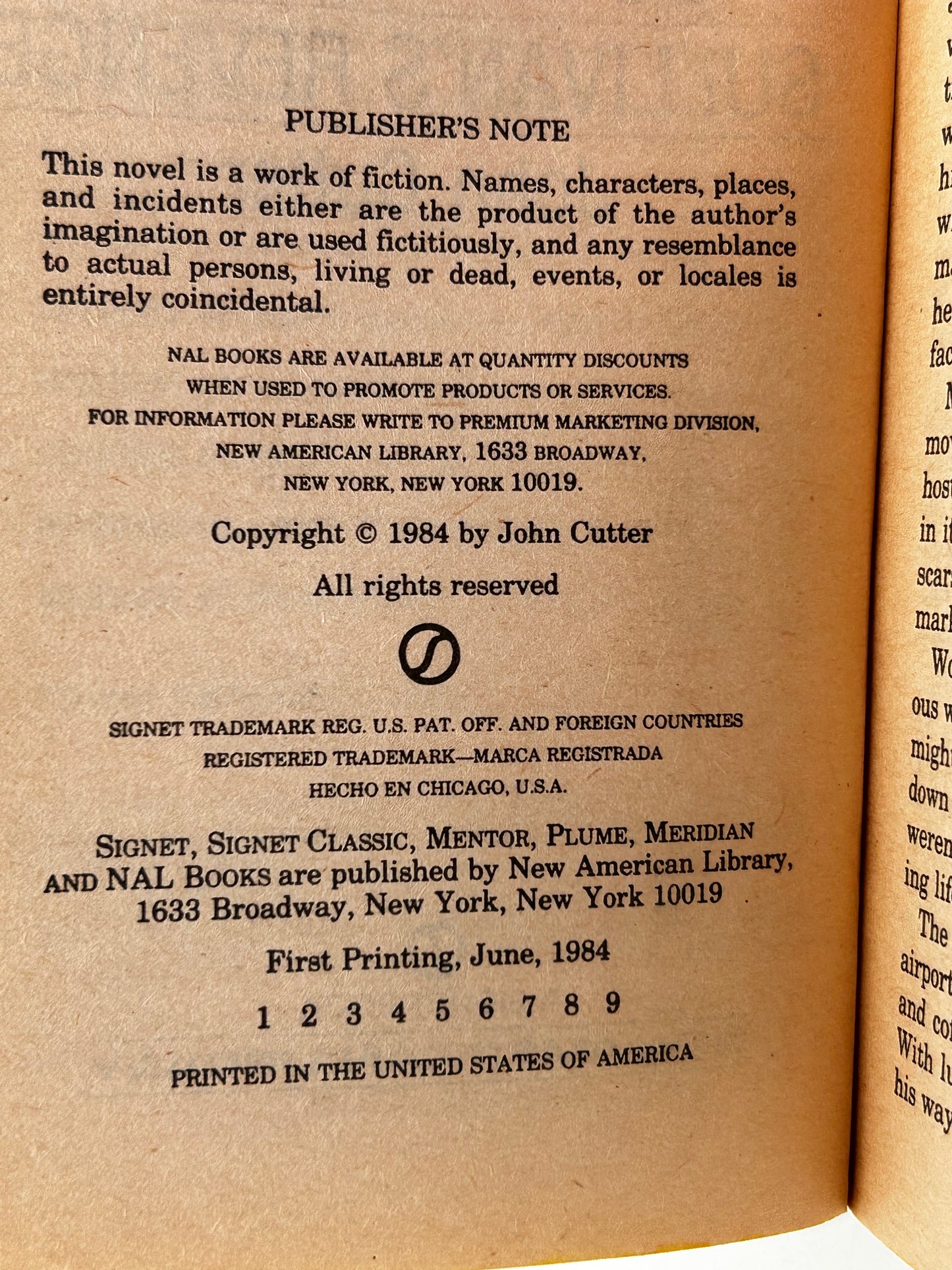 Specialist #3 Sullivan's Revenge SIGNET Paperback John Cutter HS4