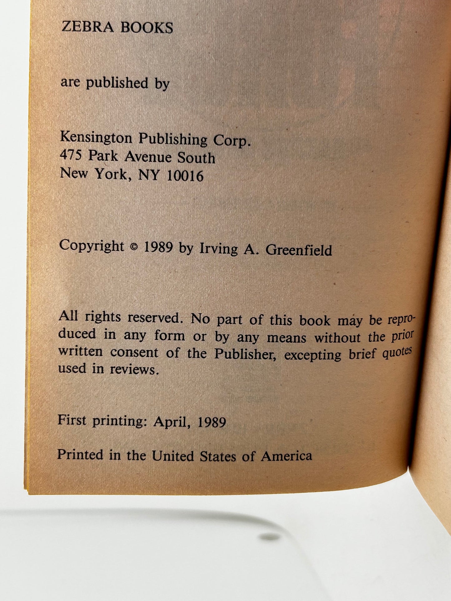 Depth Force #11 Harbor Of Doom ZEBRA Paperback Irving A. Greenfield HS4