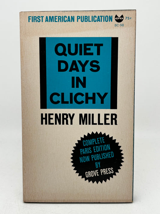 Quiet Days In Clichy BLACK CAT/GROVE Paperback Henry Miller SF06
