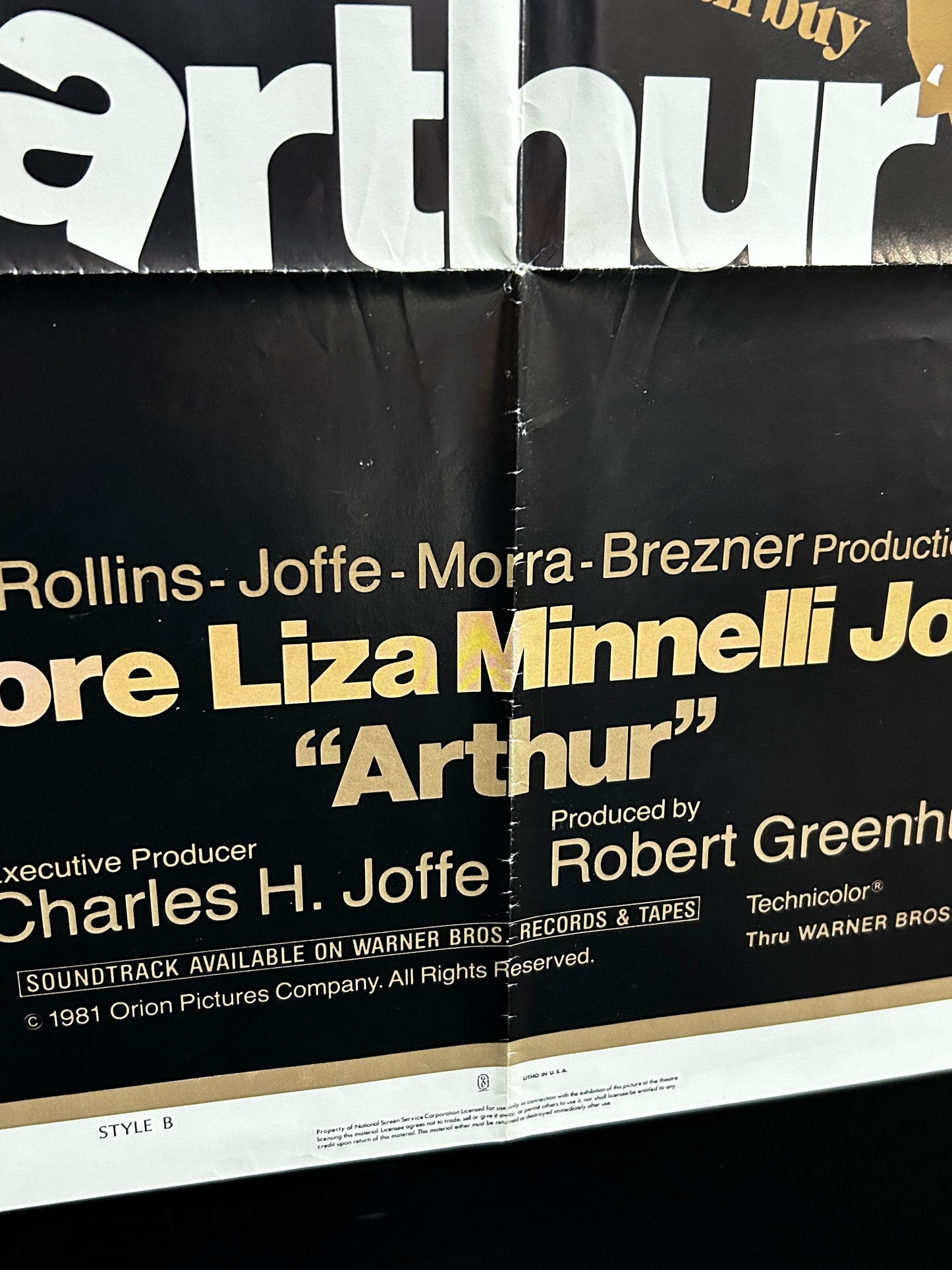 Arthur Original One Sheet Poster 1981