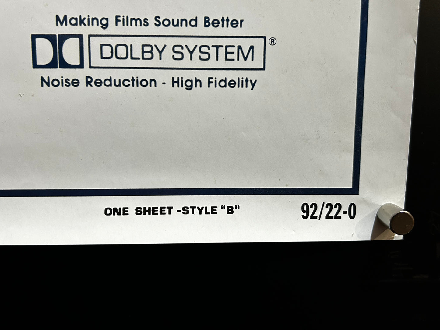 Star Wars 15th Anniversary Commercial One Sheet Poster R'92 1977