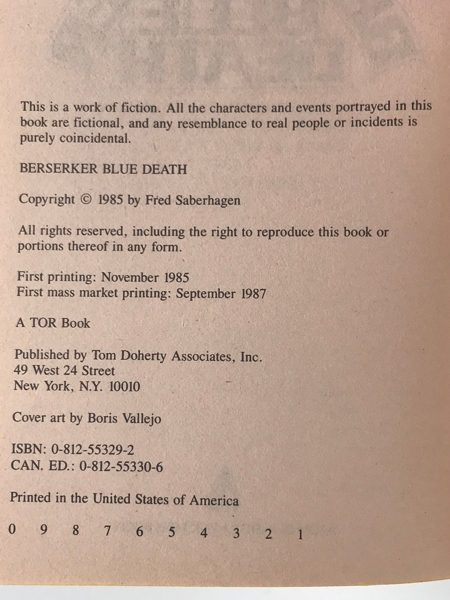 Berserker: Blue Death TOR Paperback Fred Saberhagen HSF