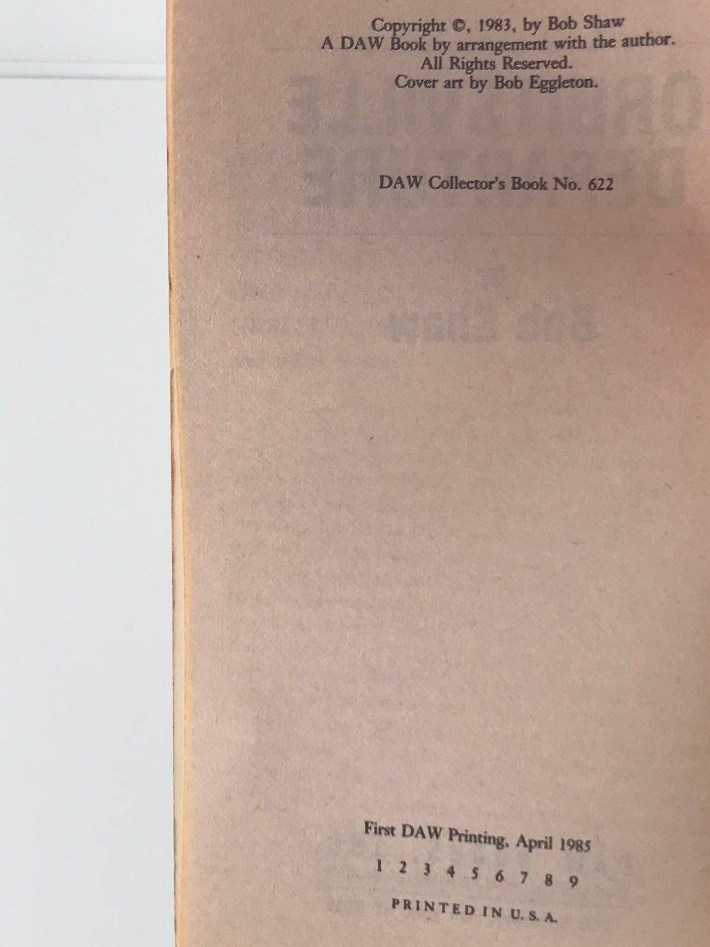 Orbitsville Departure DAW Paperback Bob Shaw HSF