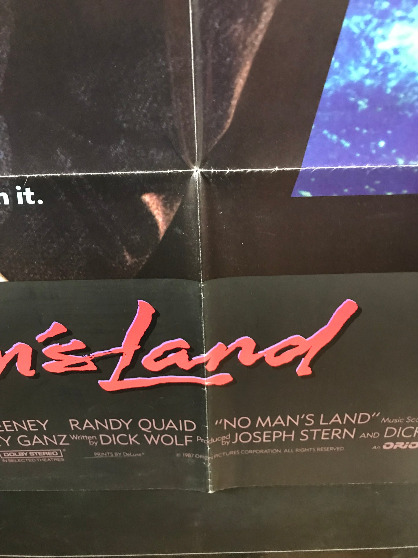 No Man's Land Original One Sheet Poster 1987