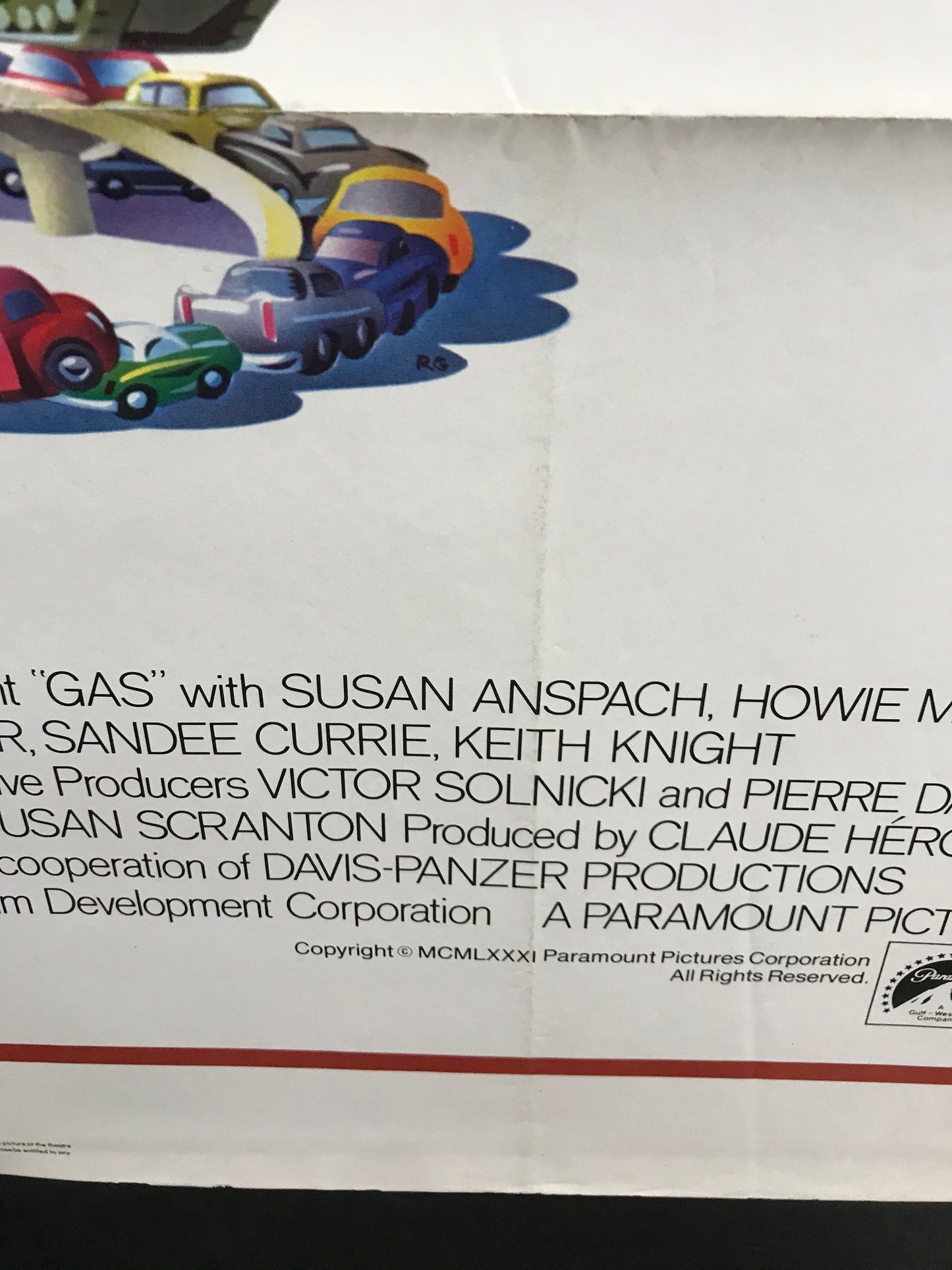 Gas Original One Sheet Poster 1981