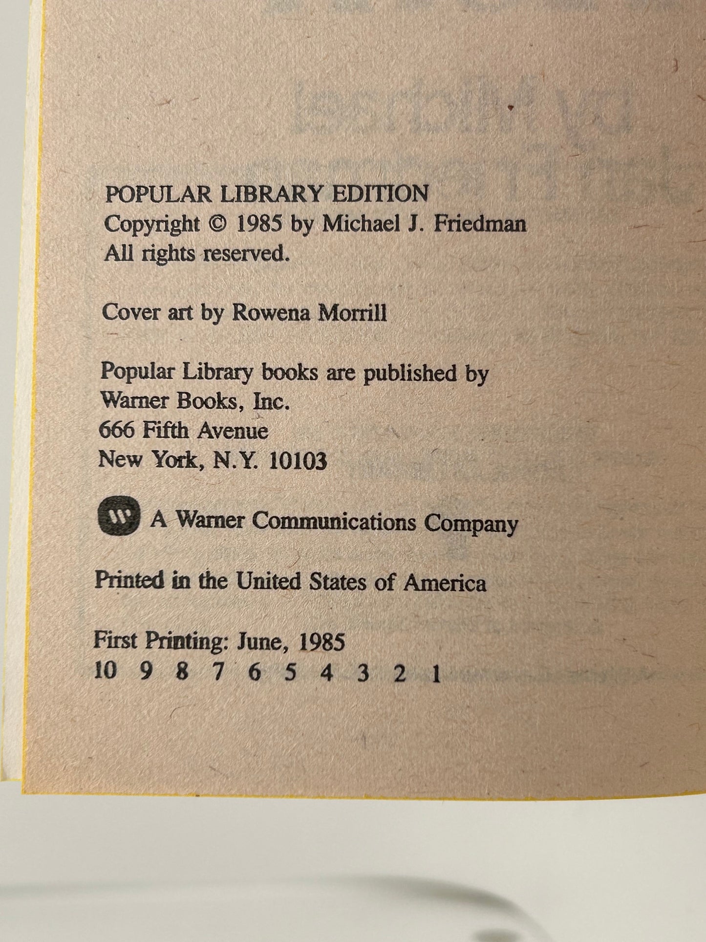 Hammer And The Horn QUESTAR/POPULAR LIBRARY Paperback Michael Jan Friedman FW1