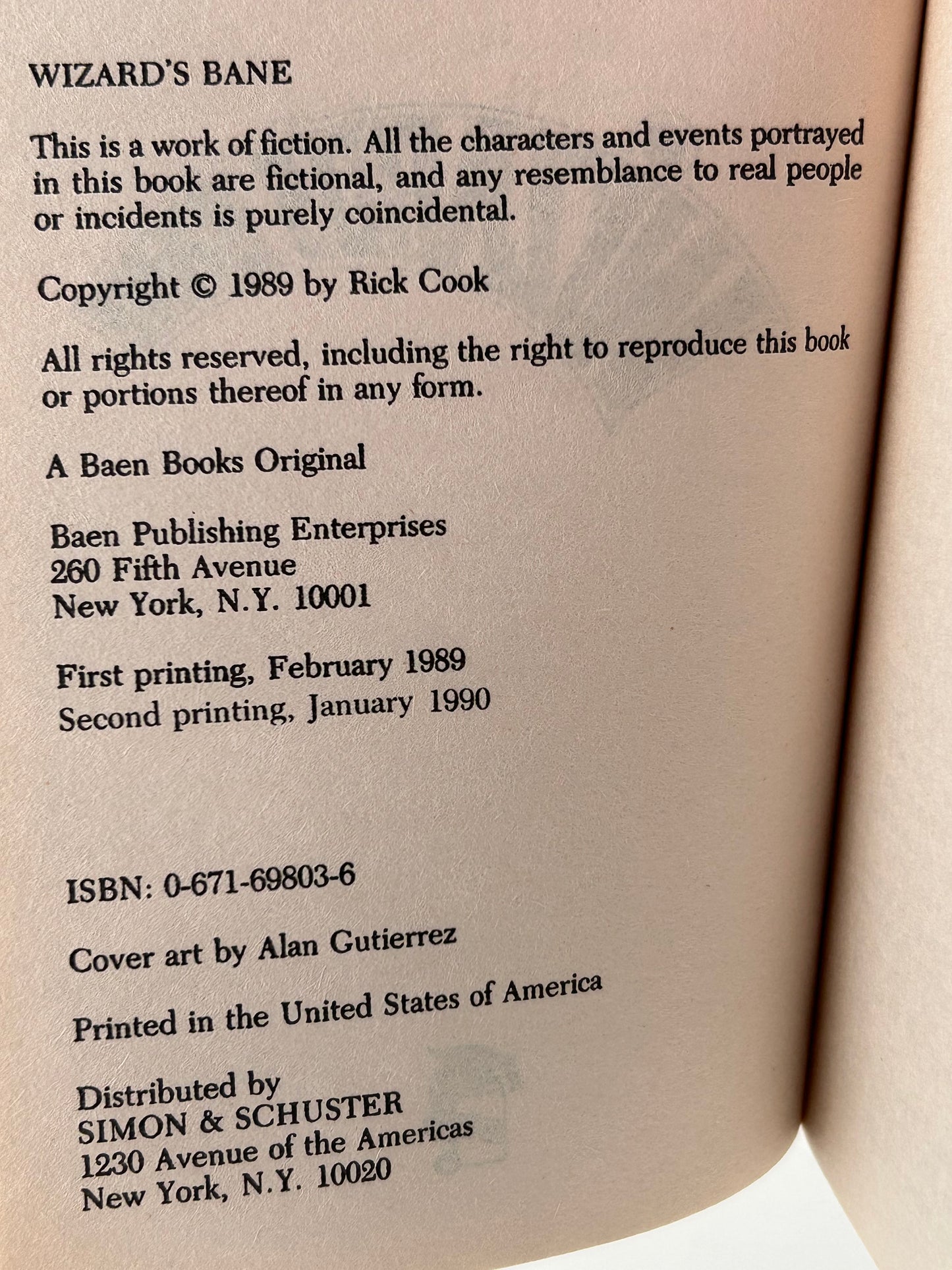 Wizard's Bane BAEN Paperback Rick Cook FW1