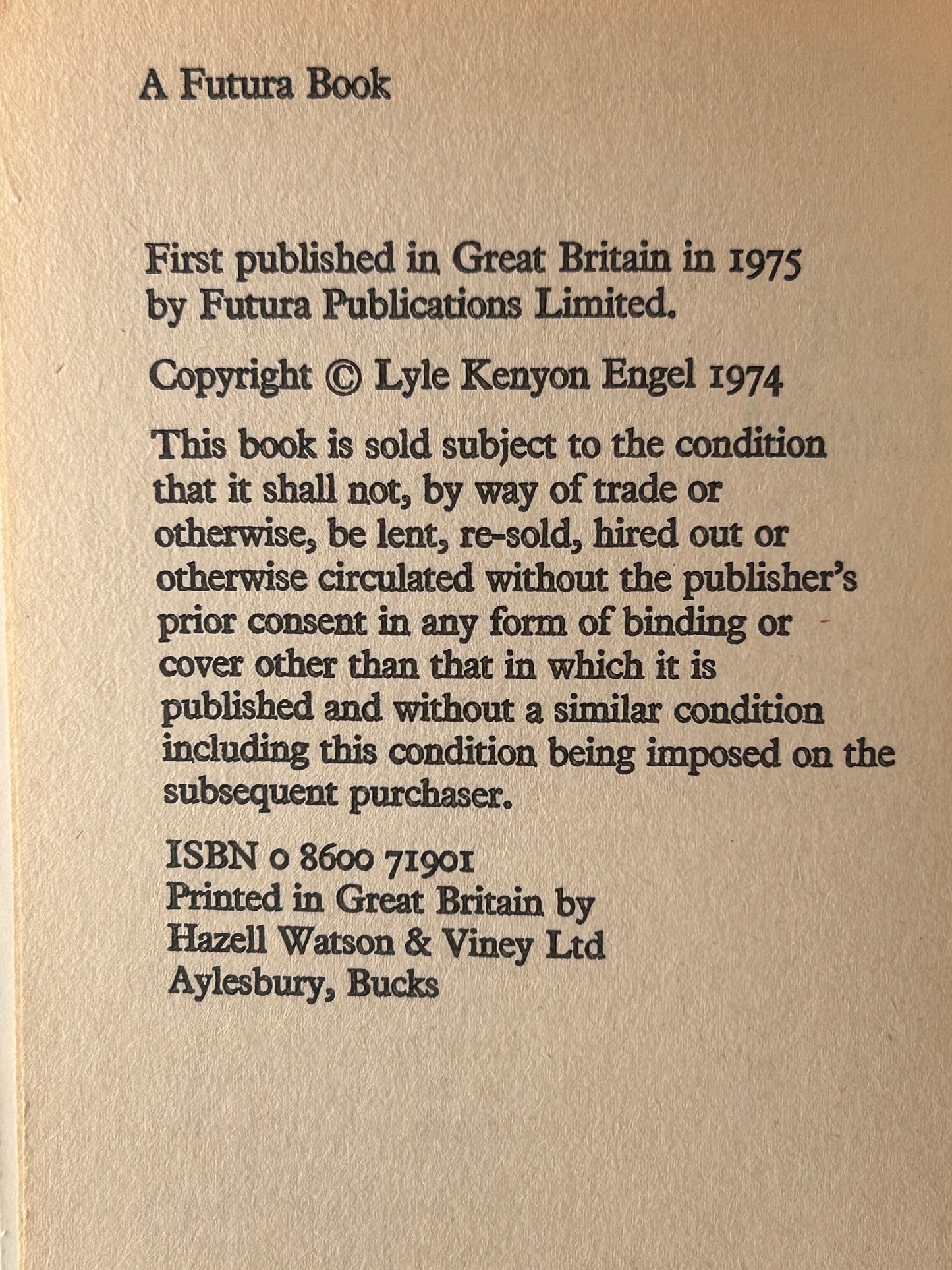 Baroness #3 Death Is A Ruby Light FUTURA Paperback Paul Kenyon FW1