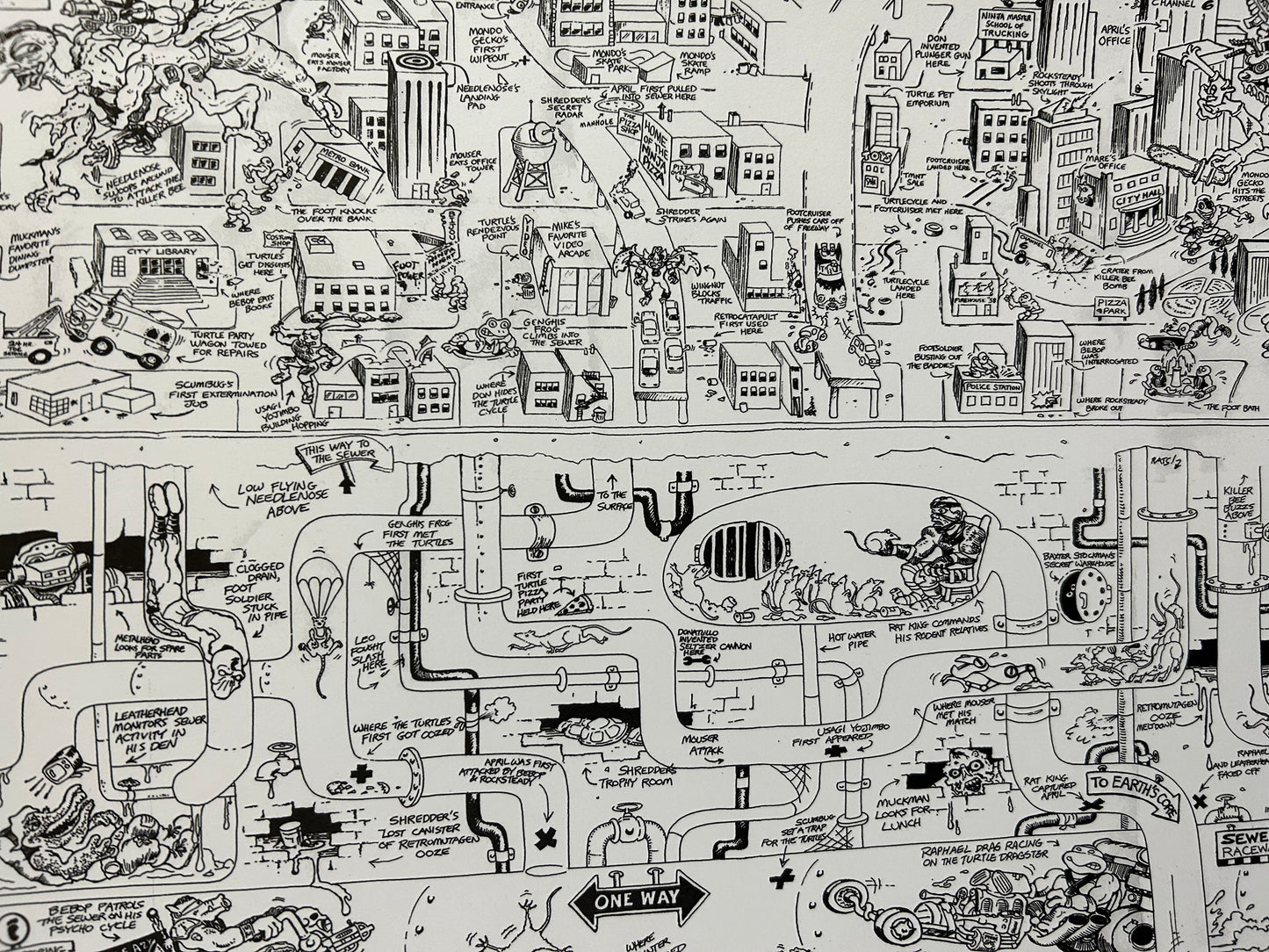 Teenage Mutant Ninja Turtles Secret Sewer Map Print by Electric Zombie
