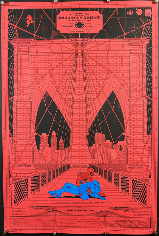 Spiderman Schematic/Gwen Stacy Variant Art Print by Anthony Petrie 95/225