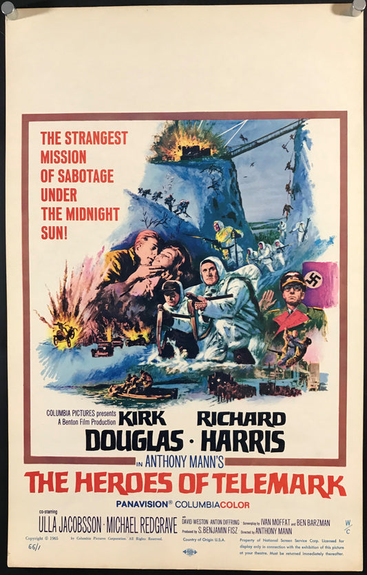 Heroes of Telemark Original Window Card Poster 1965