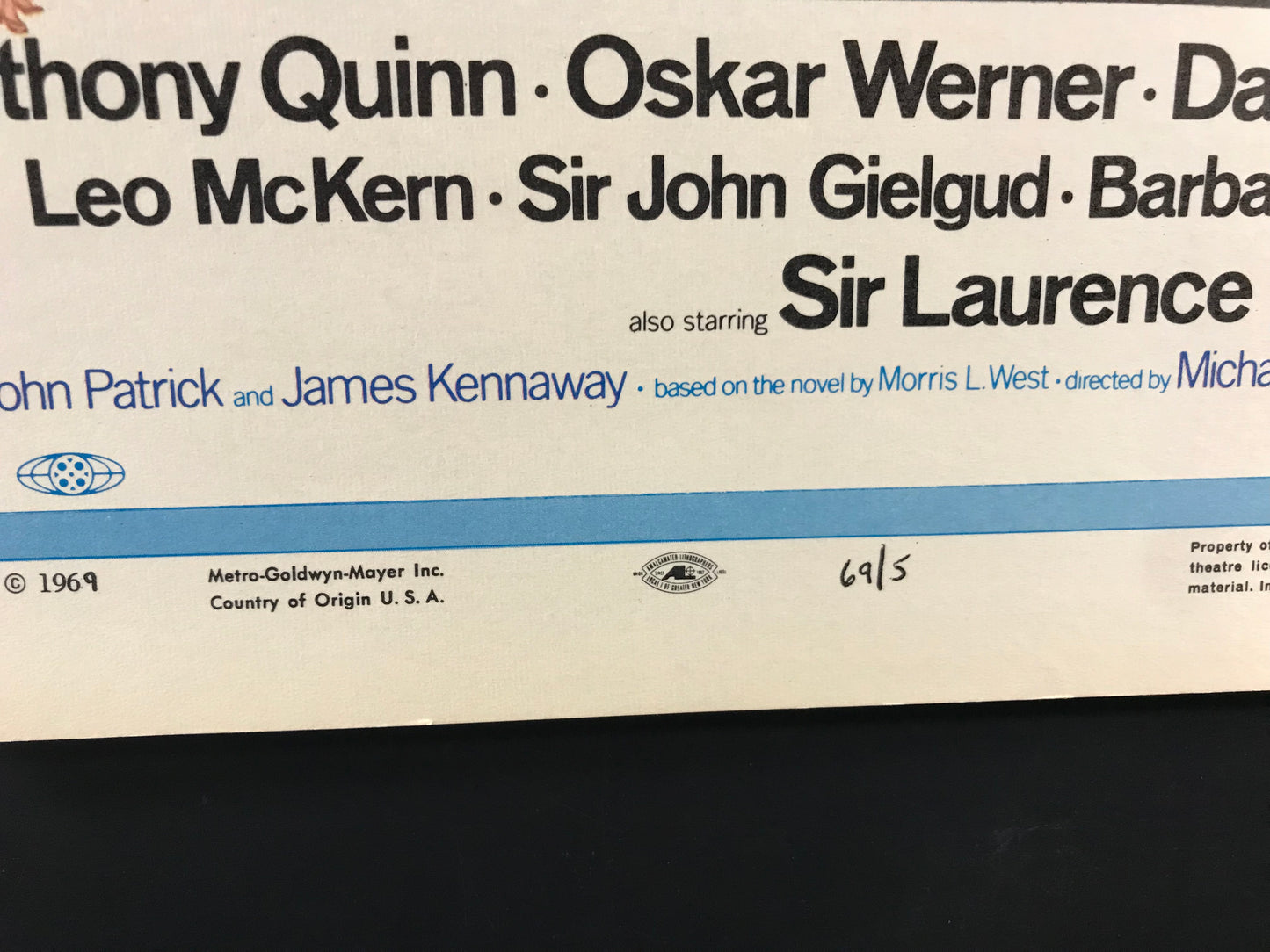 Shoes of the Fisherman Original Window Card Poster 1968