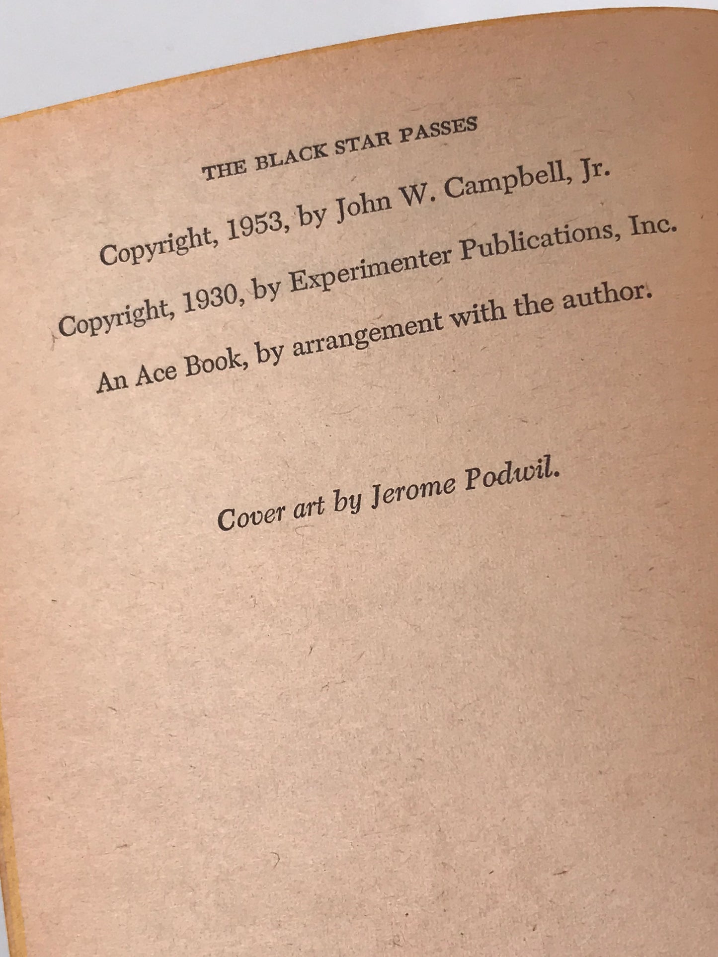 Black Star Passes ACE Paperback John W. Campbell SF01