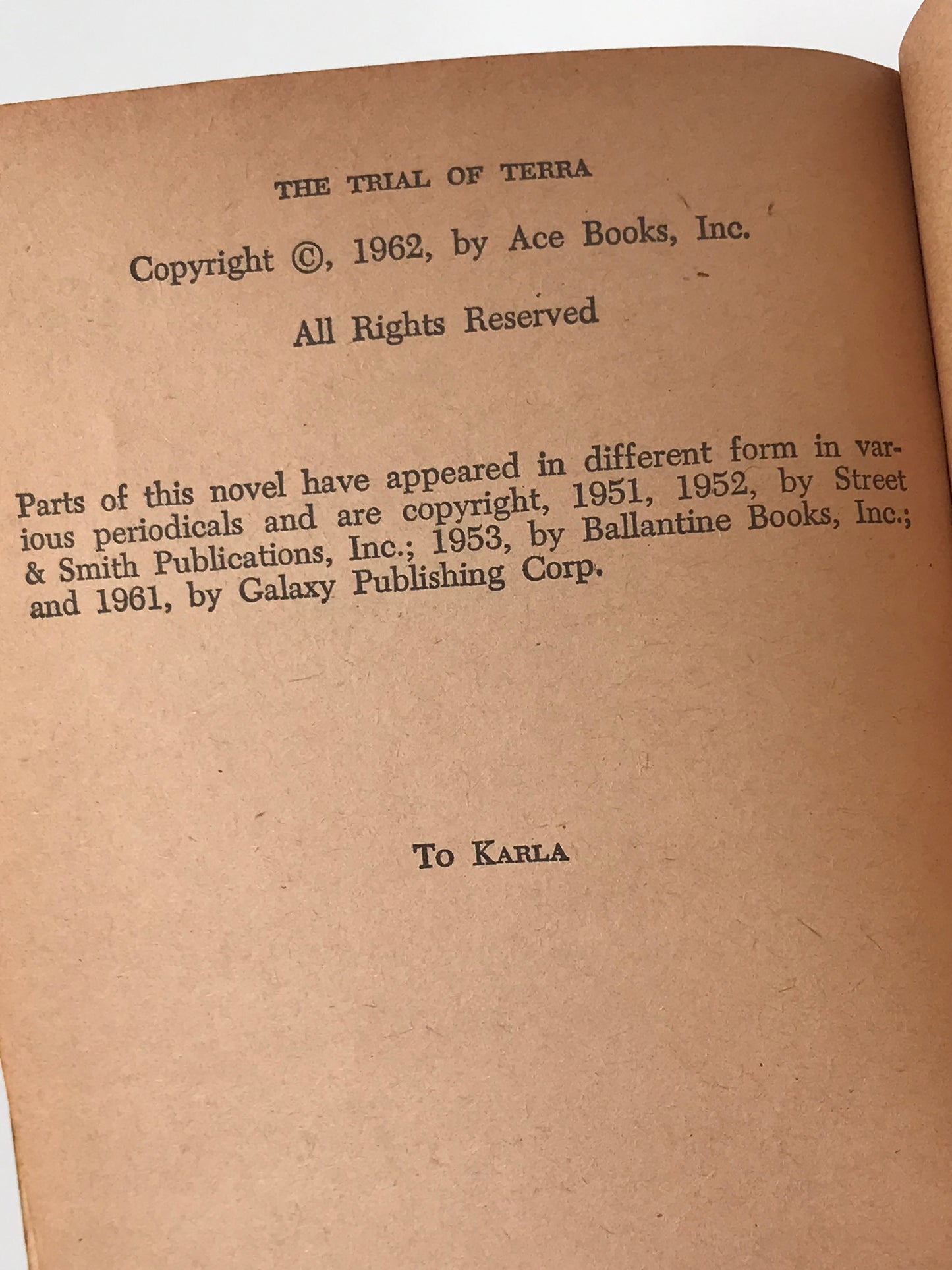 Trial of Terror ACE Paperback Jack Williamson SF01