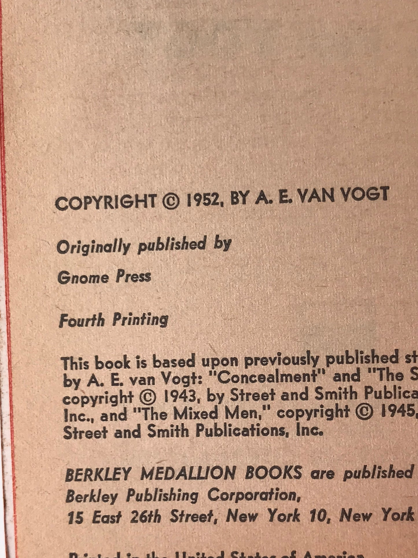 Mission to the Stars BERKLEY Paperback A.E. Van Vogt SF01