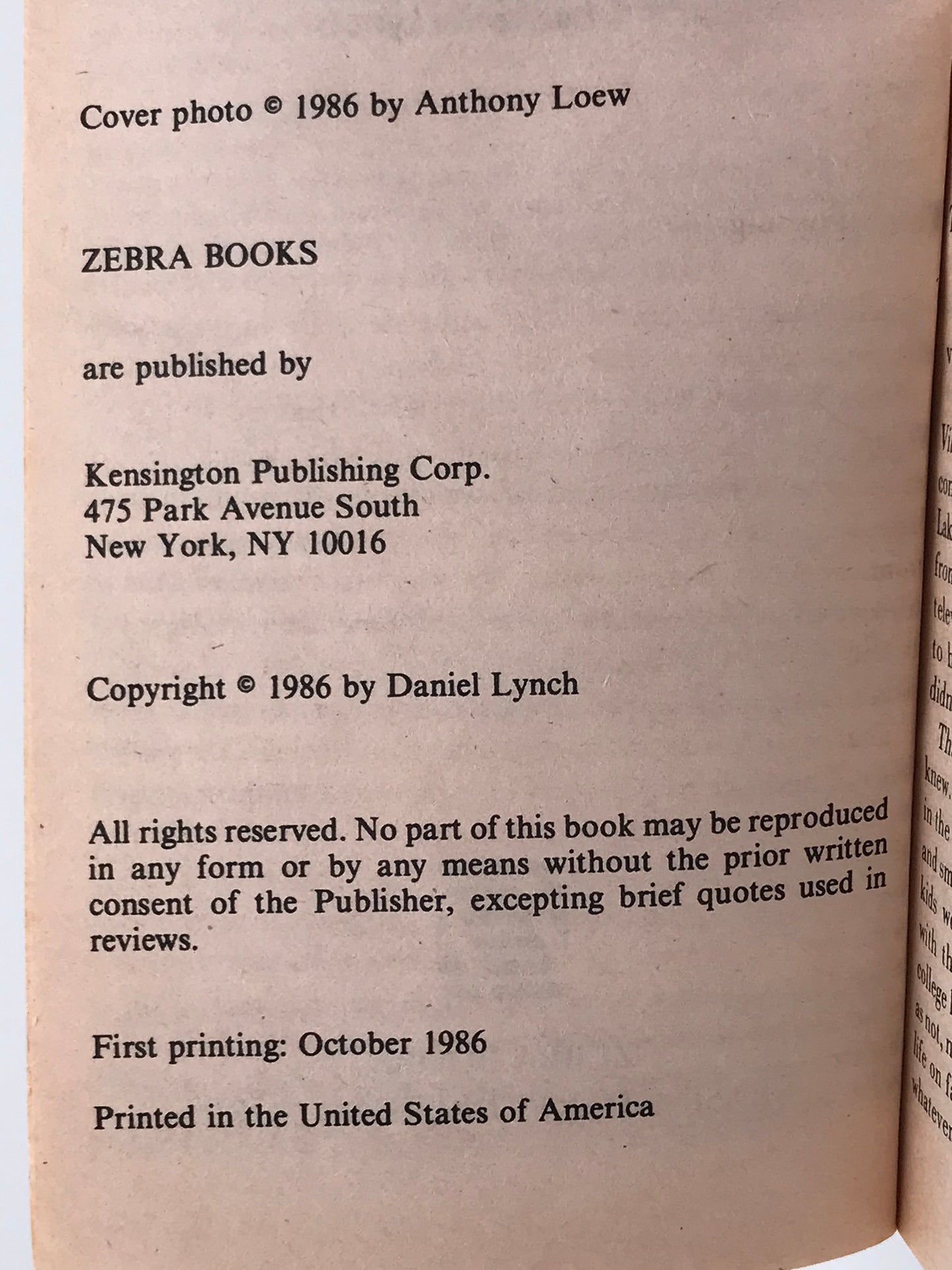 Deadly Ernest ZEBRA Paperback Daniel Lynch H01