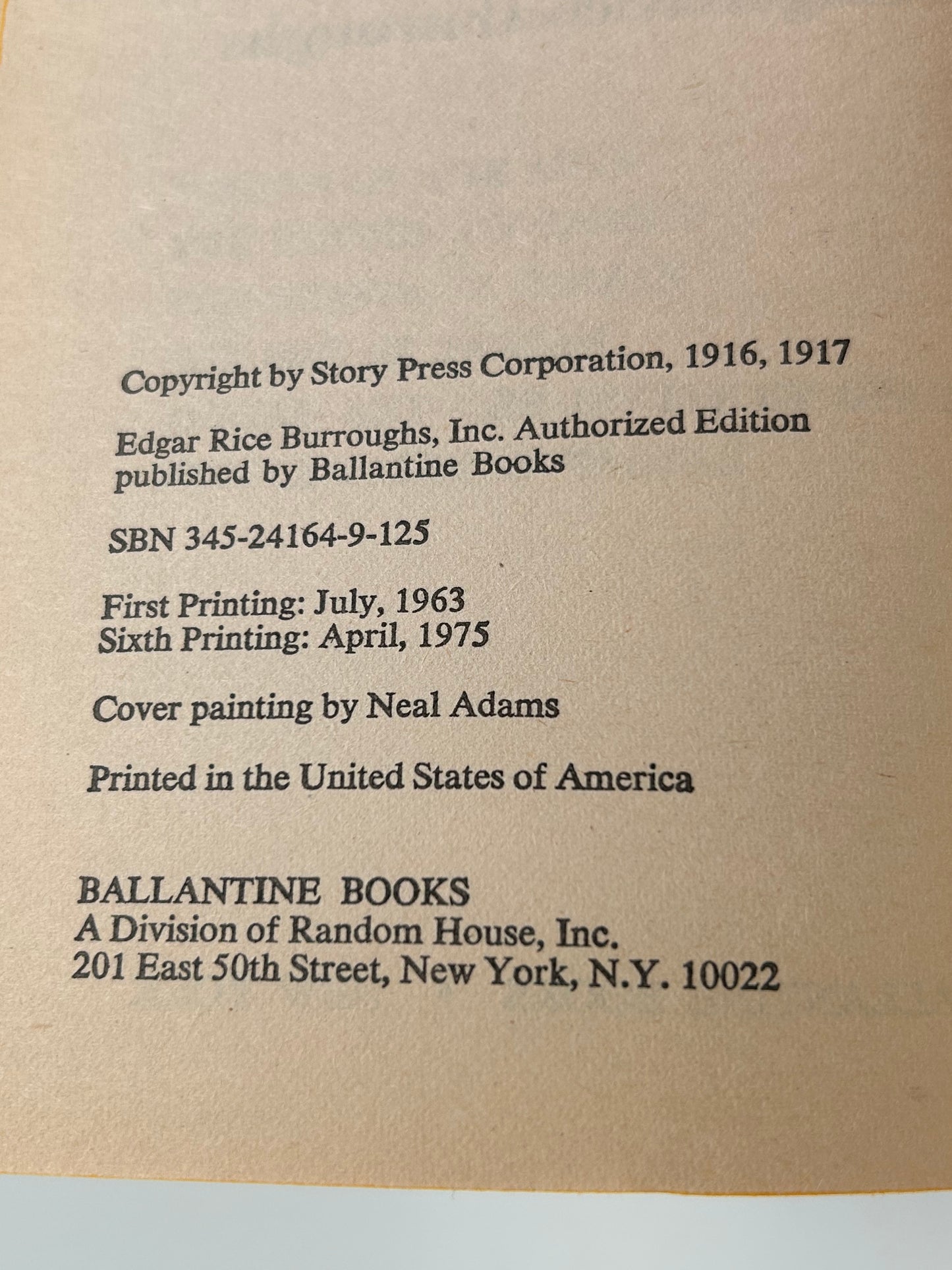 Jungle Tales Of Tarzan #6 BALLANTINE Paperback Burroughs EA1