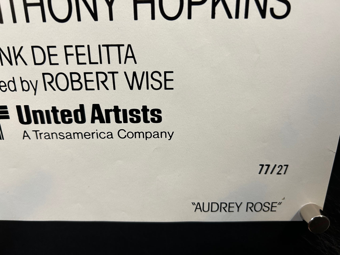 Audrey Rose Original One Sheet Poster 1977