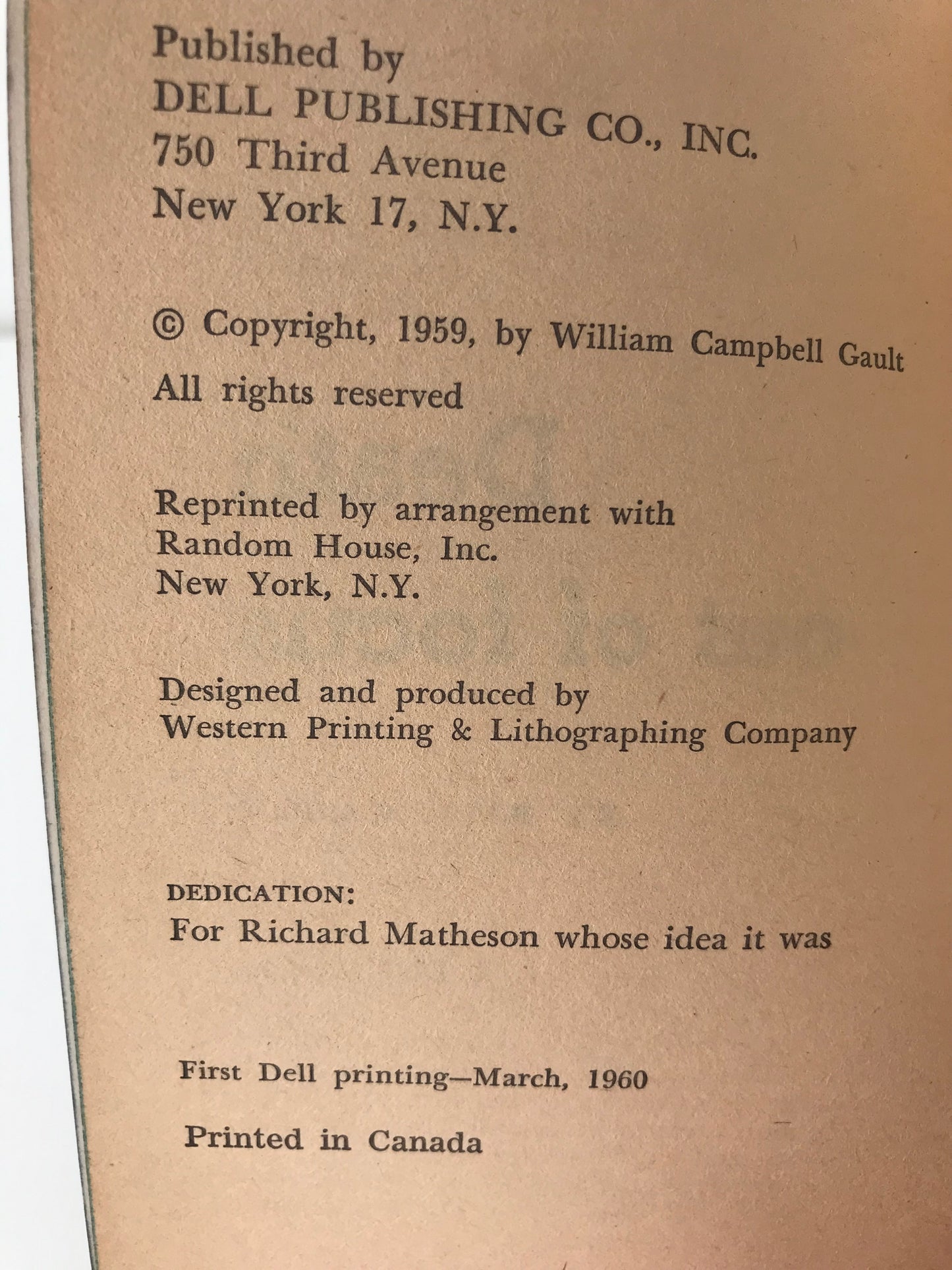 Death Out Of Focus DELL Paperback Bill Gault CW01