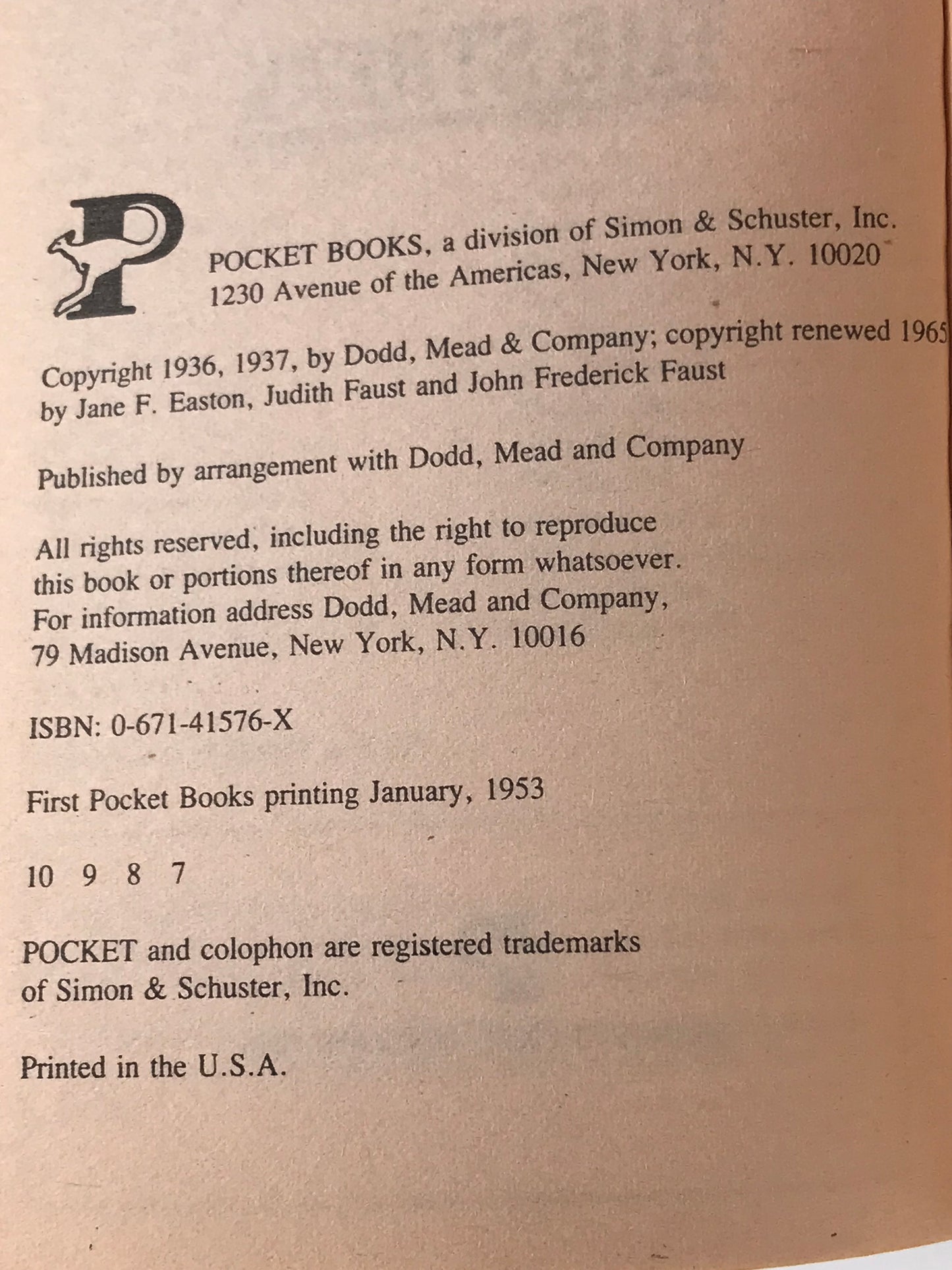 Streak POCKET Paperback Max Brand CW01