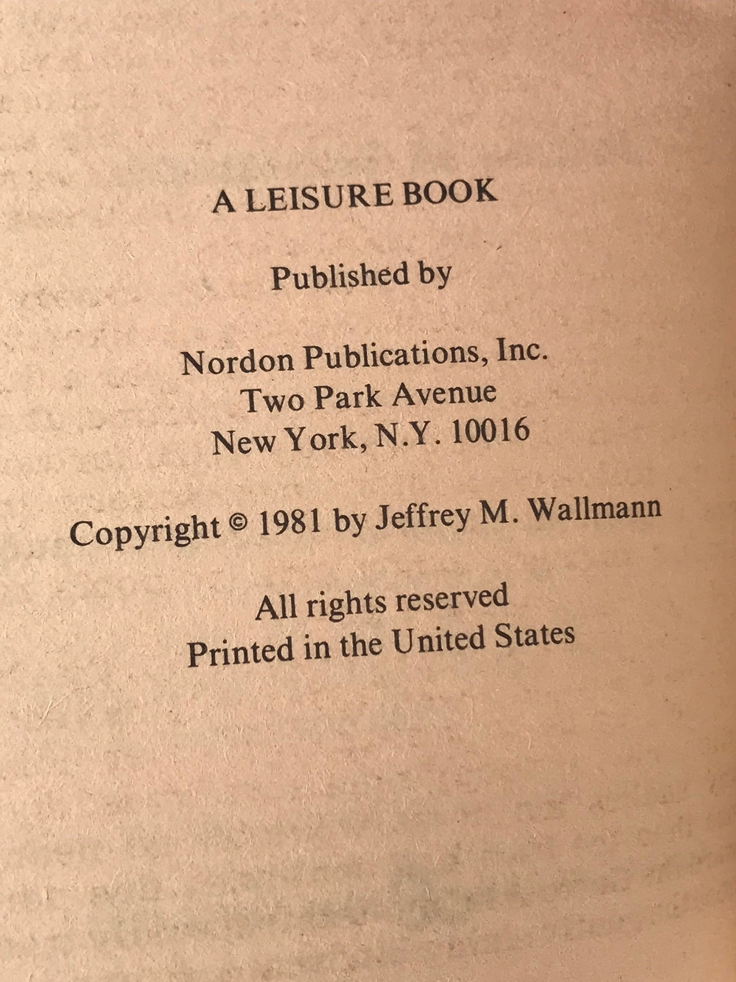 Bronc #1 Brand Of The Damned LEISURE Paperback Jeffrey M. Wallmann CW01