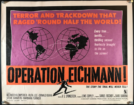 Operation Eichmann! Original Half Sheet Poster 1961