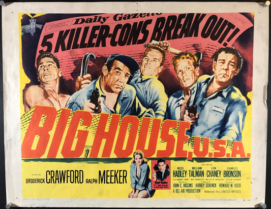 Big House U.S.A. Original Half Sheet Poster 1955