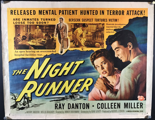 Night Runner Original Half Sheet Poster 1957