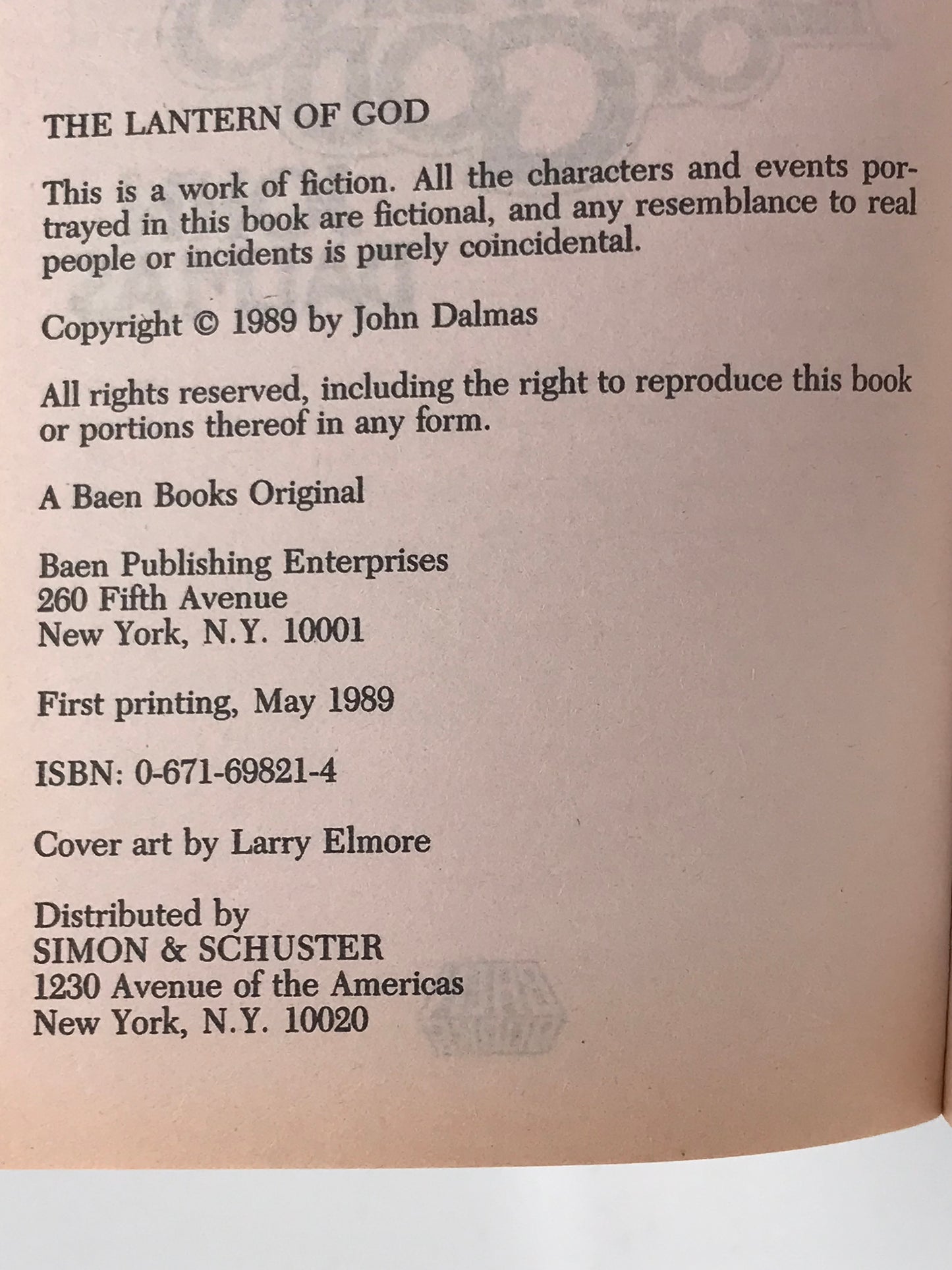 Lantern Of God BAEN Paperback John Dalmas SF02