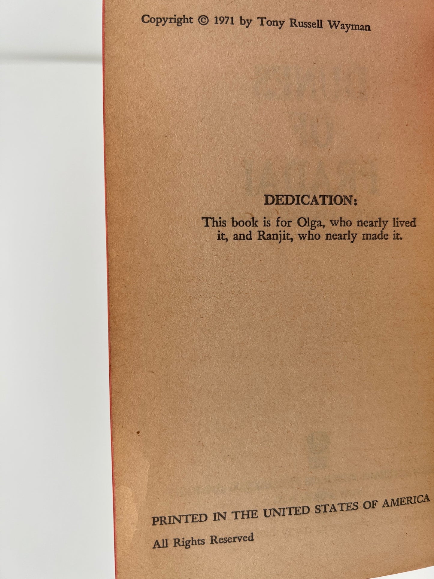 Dunes Of Pradai MODERN LITERARY Paperback Tony Russell Wayman EA1