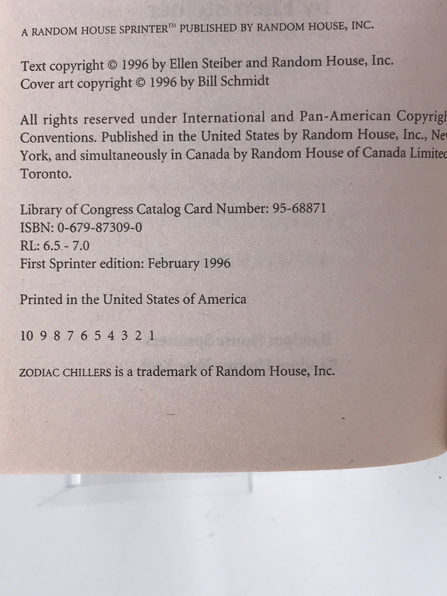 Zodiac Chillers: Pisces Drowning RANDOM HOUSE Paperback Ellen Steiber ACH01